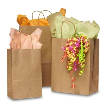 recycled kraft shopping bags.