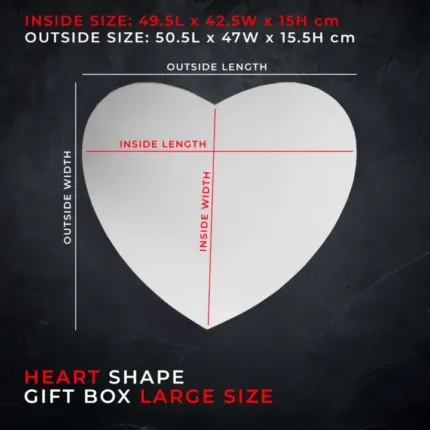 Heart Shape Box - Large Box Dimension