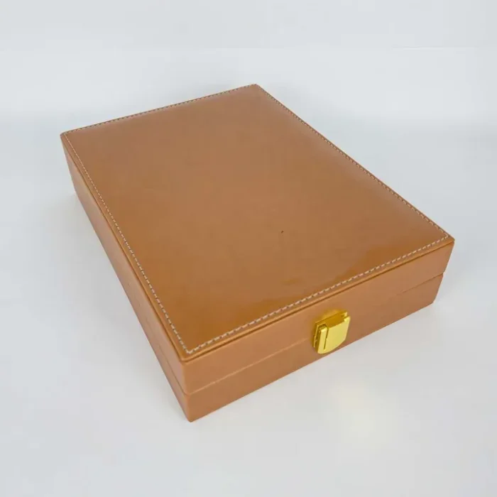 rown-Leather-Box---Inside-Creamish-Color-Velvet---Hand-Stitching-On-Top---Locks-and-Hinges-3