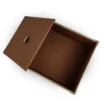 PU Leather Box With Top Lid With Beautiful Fabric Textured Leather (4)