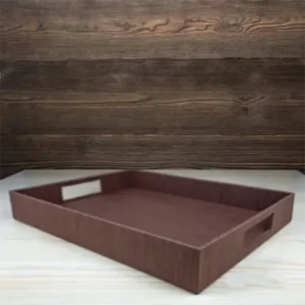 PU Leather Tray – Wooden Texture Leather – Made with MDF Wood