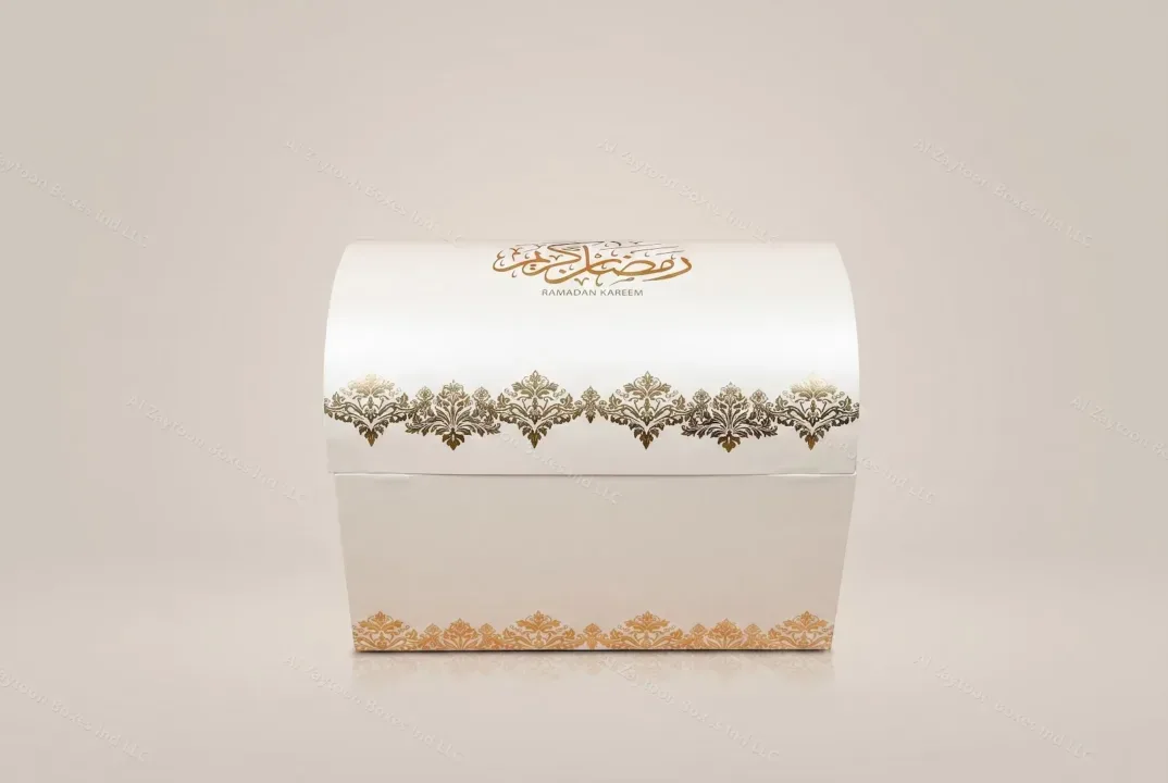 Ramadan Kareem chest gift box with gold foil pattern