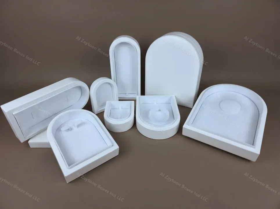 White jewellery display trays and inserts